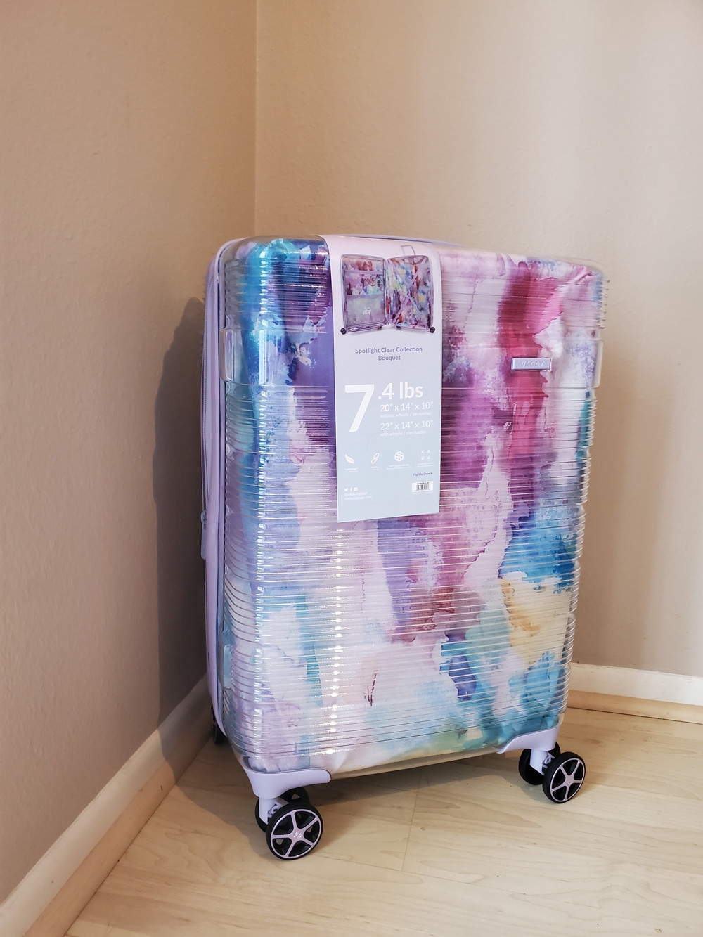 Vacay Purple Watercolor 20" Roller Carry-on Bag NWT